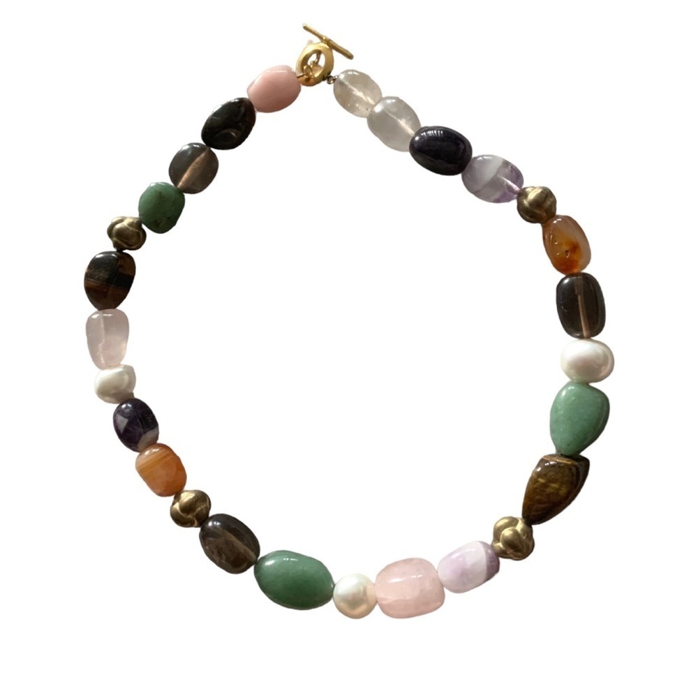 20” Beautiful Natural Stone and Bead Necklace